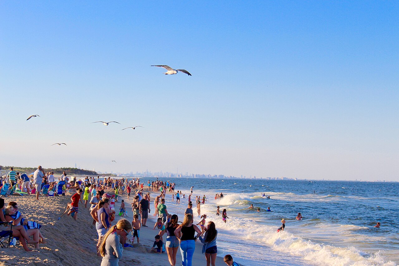 Sandy Hook Beach at the Gateway National Recreation Area in Highlands, New Jersey